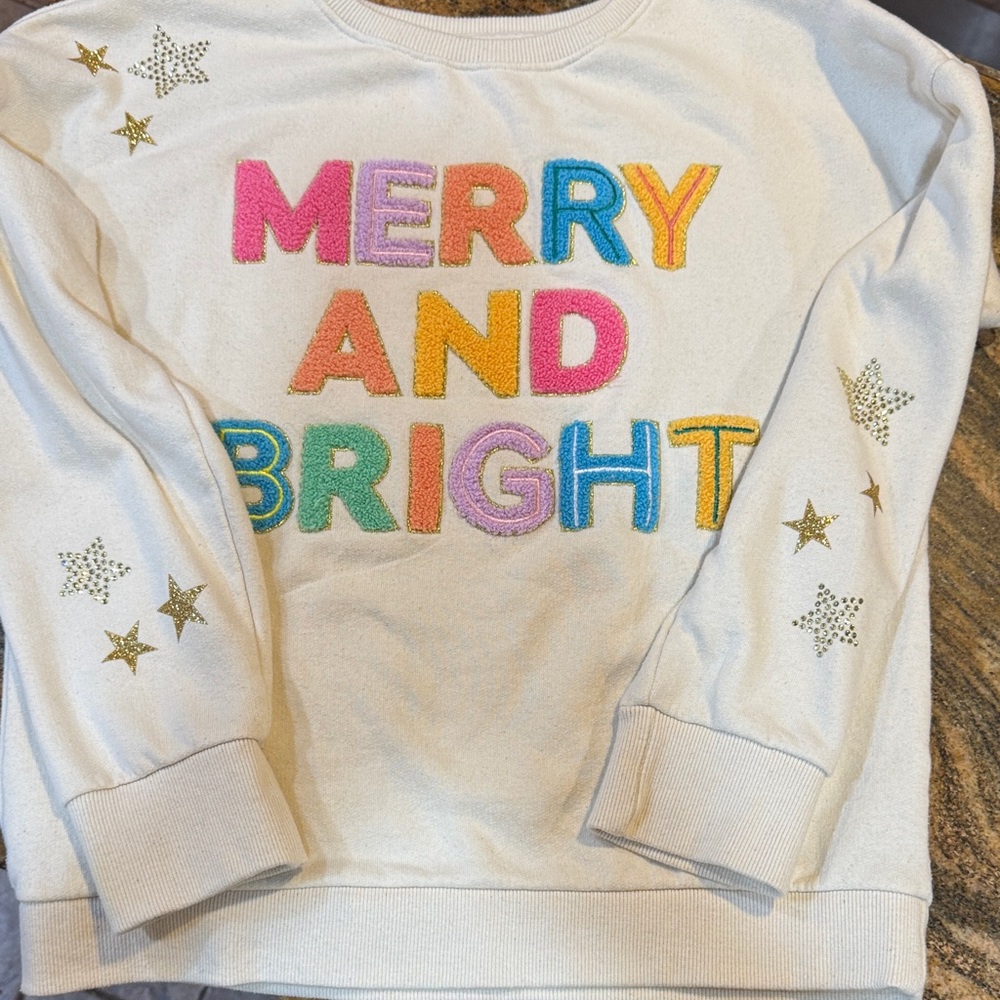 Merry and Bright White Sweatshirt
